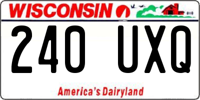 WI license plate 240UXQ