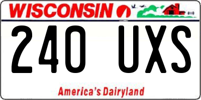 WI license plate 240UXS