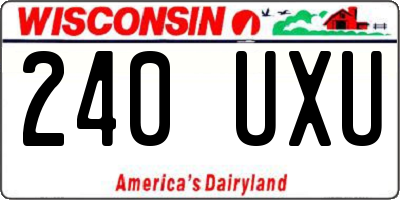WI license plate 240UXU