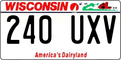 WI license plate 240UXV