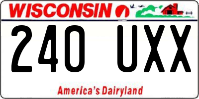 WI license plate 240UXX
