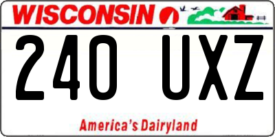 WI license plate 240UXZ
