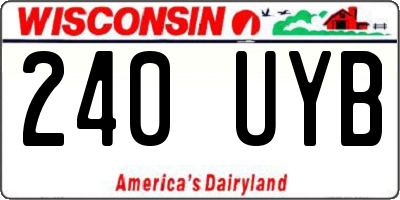 WI license plate 240UYB