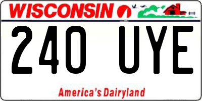 WI license plate 240UYE