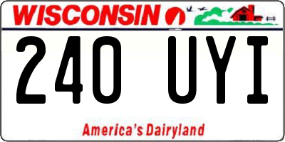 WI license plate 240UYI