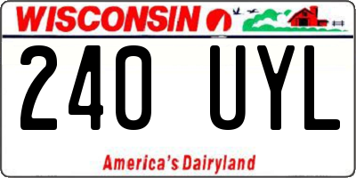 WI license plate 240UYL