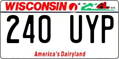 WI license plate 240UYP