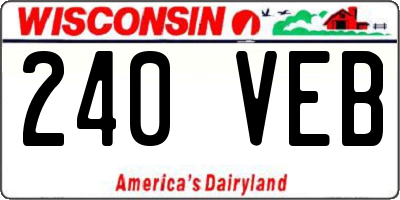 WI license plate 240VEB
