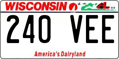 WI license plate 240VEE