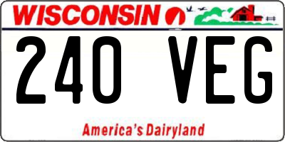 WI license plate 240VEG