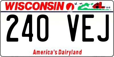 WI license plate 240VEJ