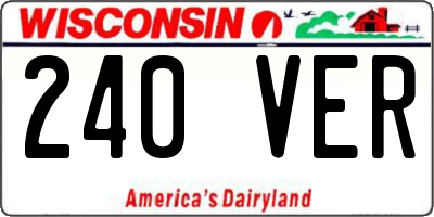 WI license plate 240VER