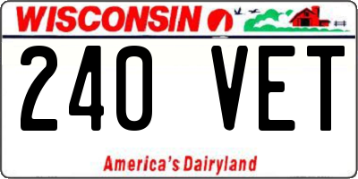 WI license plate 240VET