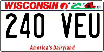 WI license plate 240VEU