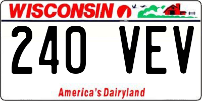 WI license plate 240VEV
