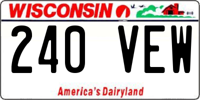 WI license plate 240VEW