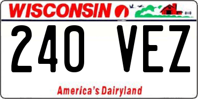 WI license plate 240VEZ