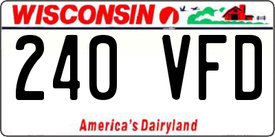 WI license plate 240VFD