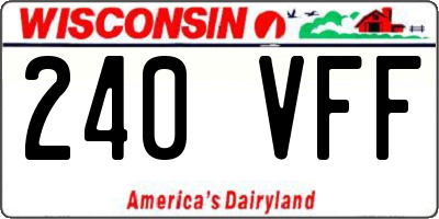 WI license plate 240VFF