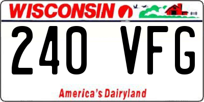 WI license plate 240VFG