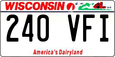 WI license plate 240VFI