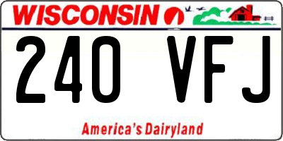 WI license plate 240VFJ
