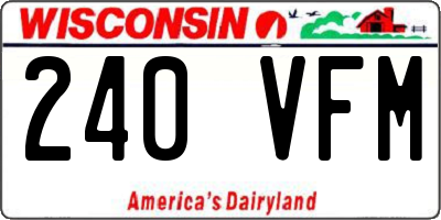 WI license plate 240VFM