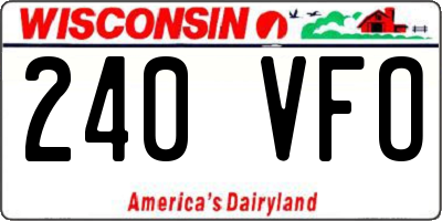 WI license plate 240VFO