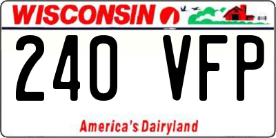 WI license plate 240VFP