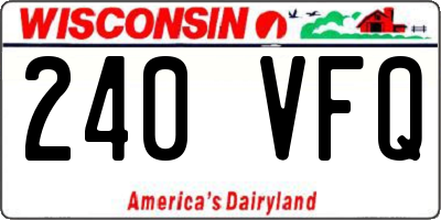 WI license plate 240VFQ