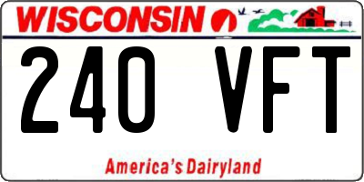 WI license plate 240VFT