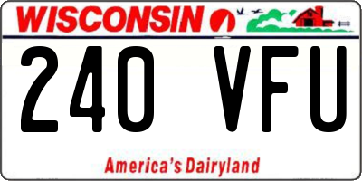 WI license plate 240VFU