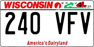 WI license plate 240VFV