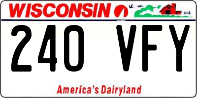 WI license plate 240VFY