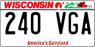 WI license plate 240VGA
