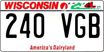 WI license plate 240VGB