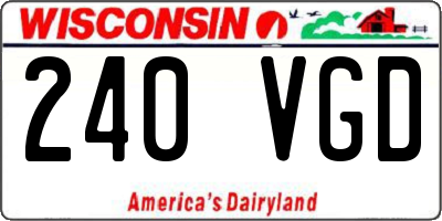 WI license plate 240VGD