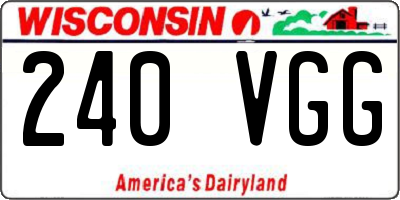 WI license plate 240VGG