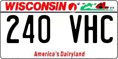WI license plate 240VHC