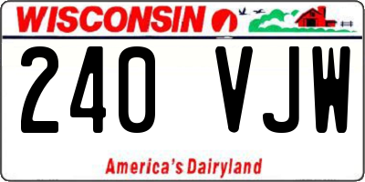 WI license plate 240VJW