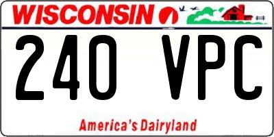 WI license plate 240VPC