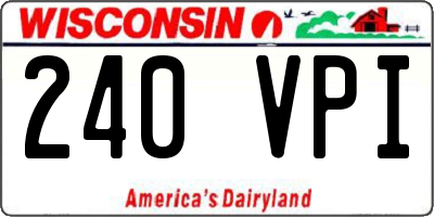 WI license plate 240VPI