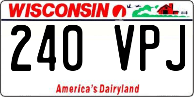 WI license plate 240VPJ