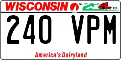 WI license plate 240VPM