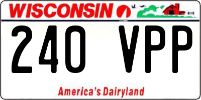 WI license plate 240VPP