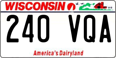 WI license plate 240VQA