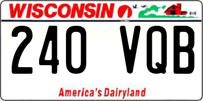 WI license plate 240VQB