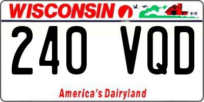 WI license plate 240VQD