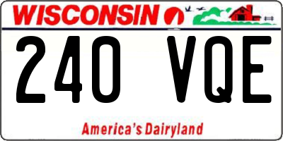 WI license plate 240VQE