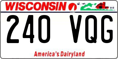 WI license plate 240VQG